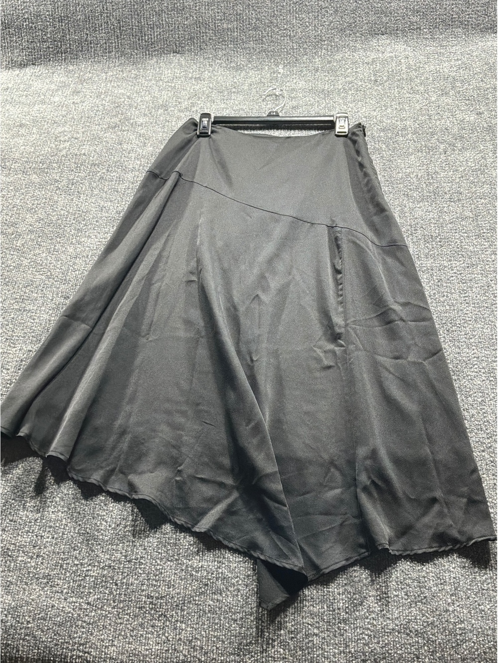 Pure Navy Black Asymmetric Midi Skirt Size 8